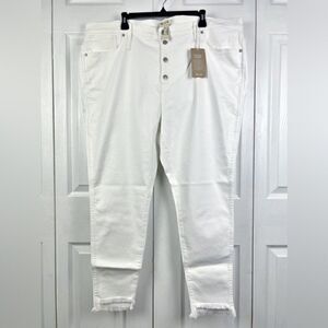 Madewell 10" High-Rise Skinny Jeans White Step-Hem Edition Plus Size 37 NWT
